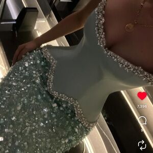 Kosove designer Mint Green Embellished Dress